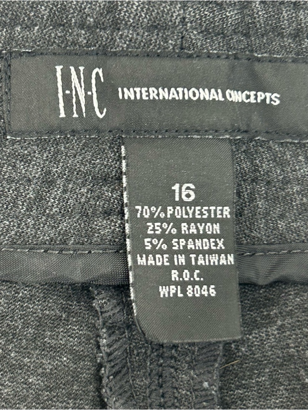 INC International Concepts Grey Stretch Trousers Size 16 - Picture 4 of 4